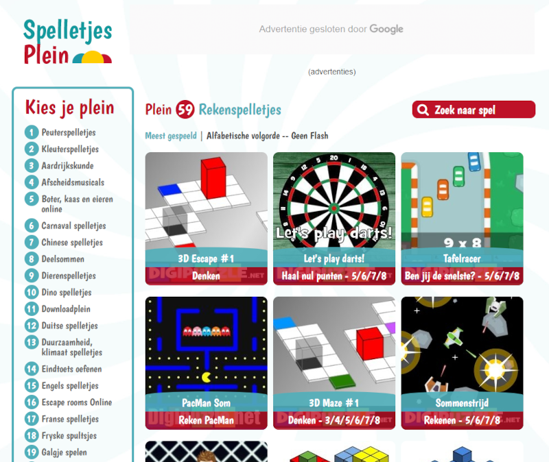 Spelletjesplein — Basisonderwijs oefeningen